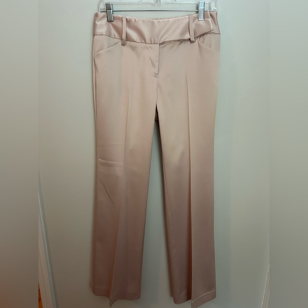 Bandolino Satin Stretch Coquette Pants Size 4 Pink Like New